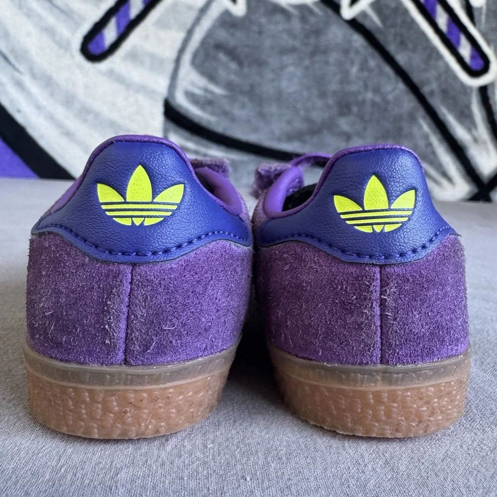 Size 6c - Kids Adidas Gazelle CF EL I  (JP7136) Purple Girl Boy
